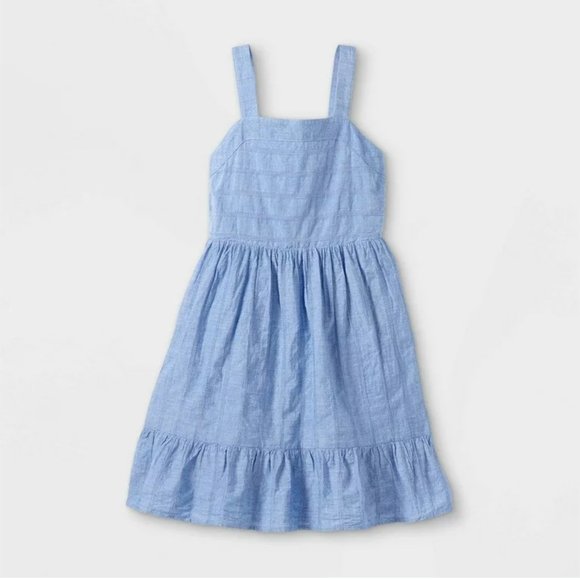 Girls' Tie-Back Sleeveless Woven Dress - Cat & Jack 5T - Picture 1 of 2